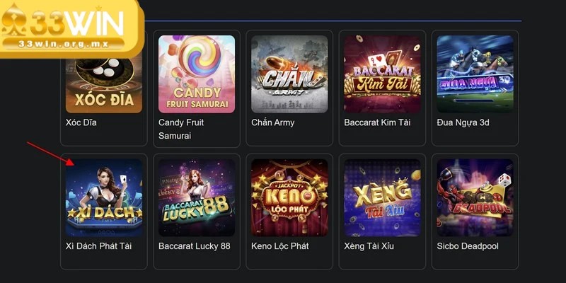 Game bài 33WIN - Địa điểm đánh bài trực tuyến đẳng cấp 4 Xì dách có luật chơi đơn giản nhưng không kém phần kịch tính
